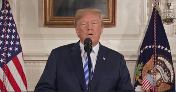 President Donald Trump speaks on the Iran deal.